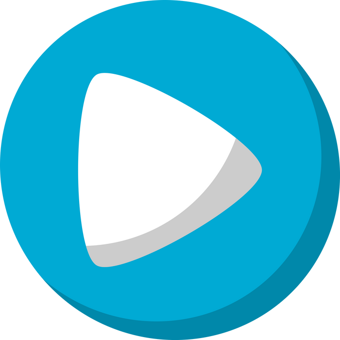 Blue play button icon